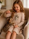 Dievčenské šaty WILD CAT s dlhým rukávom