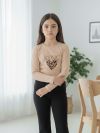 Dievčenské tričko 1F LEOPARD s dlhým rukávom