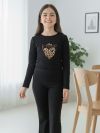 Dievčenské tričko 1F LEOPARD s dlhým rukávom